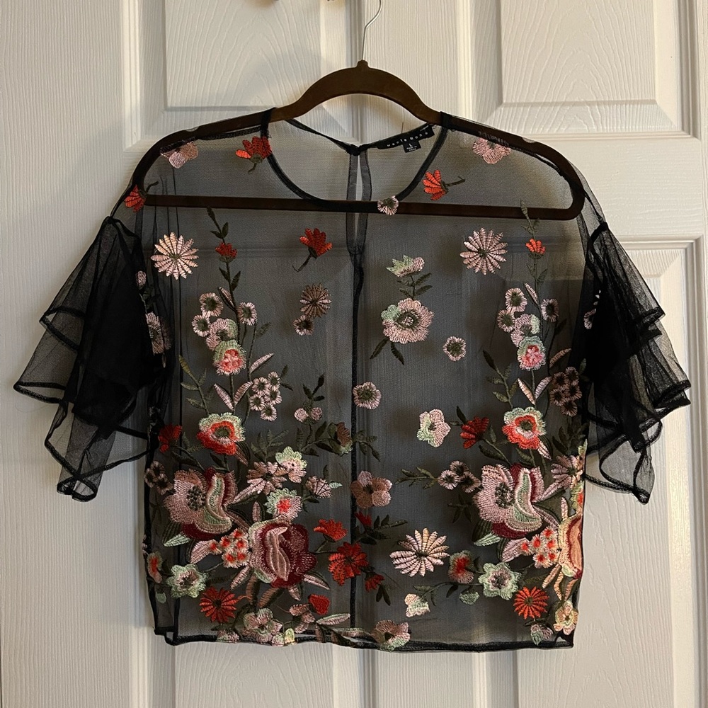 Sheer embroidered top!